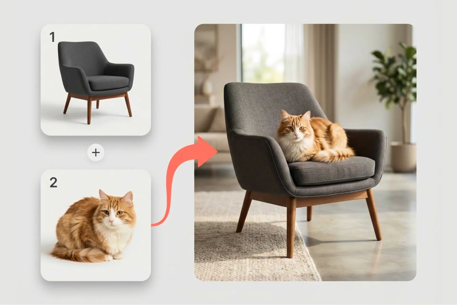AI Image Combiner AI Image Combiner — merge two photos into one scene