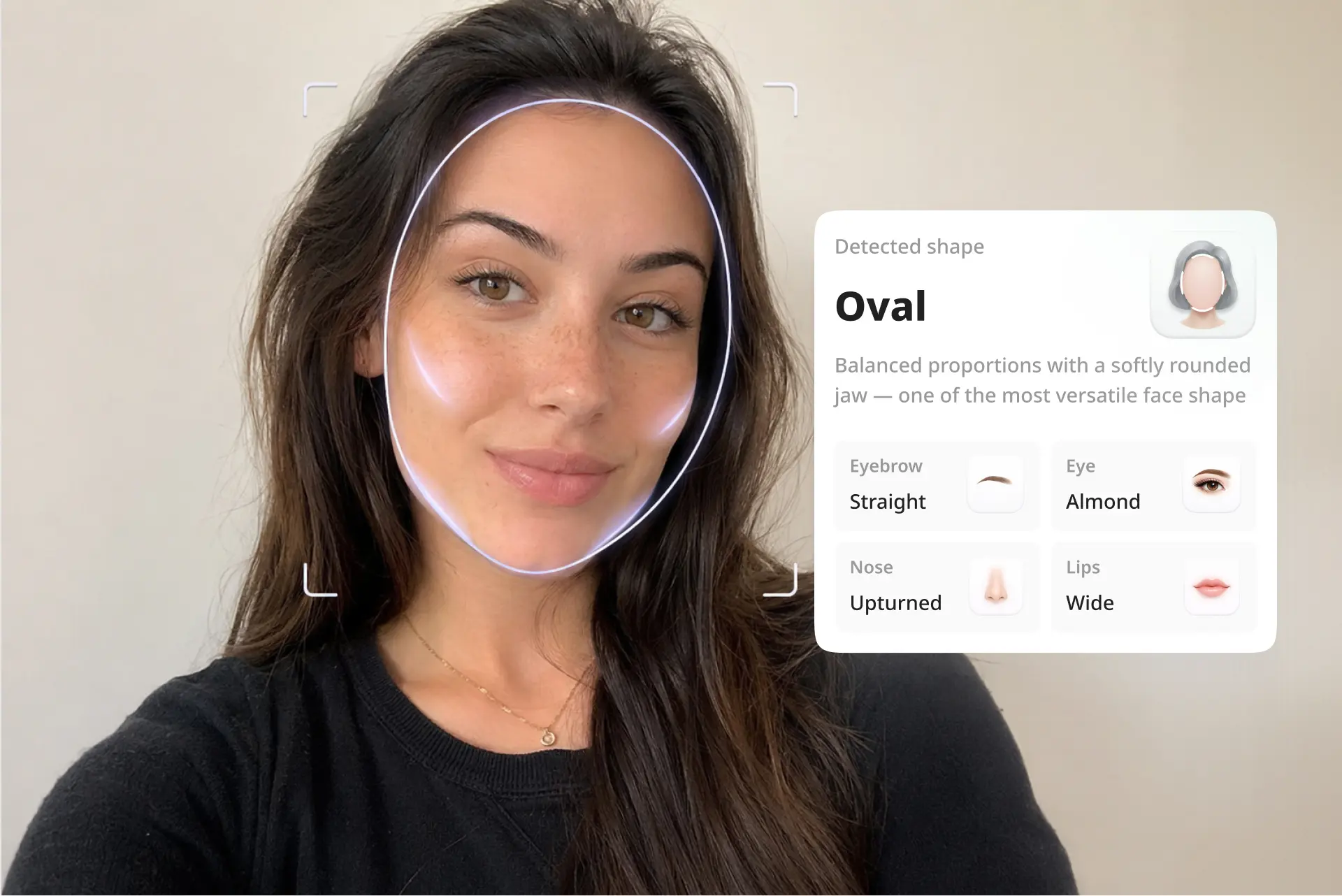 Face Shape Detector Identify face, lip, nose, eye, and eyebrow shapes from a portrait with AI