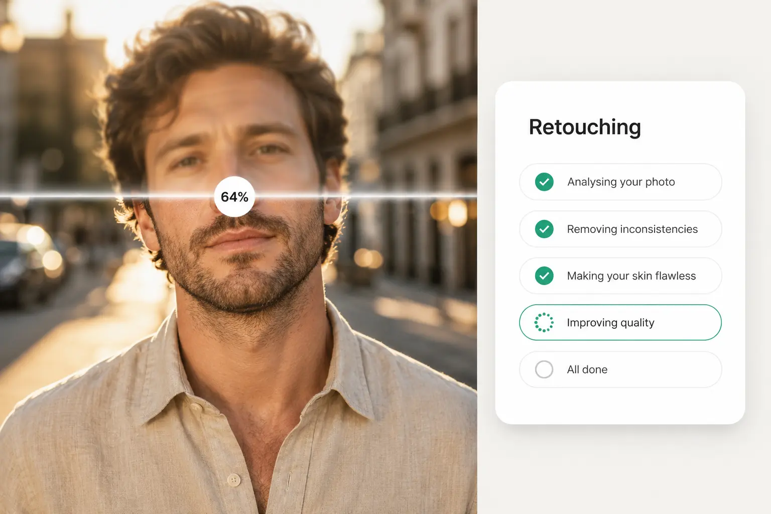AI Retake AI Retake — fix closed eyes, skin, and sharpness without changing your look
